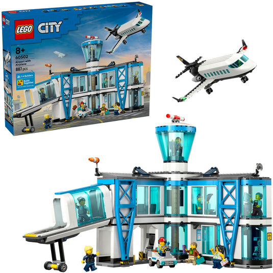 Lego city - luchthaven met vliegtuig constructiespeelgoed (60502)