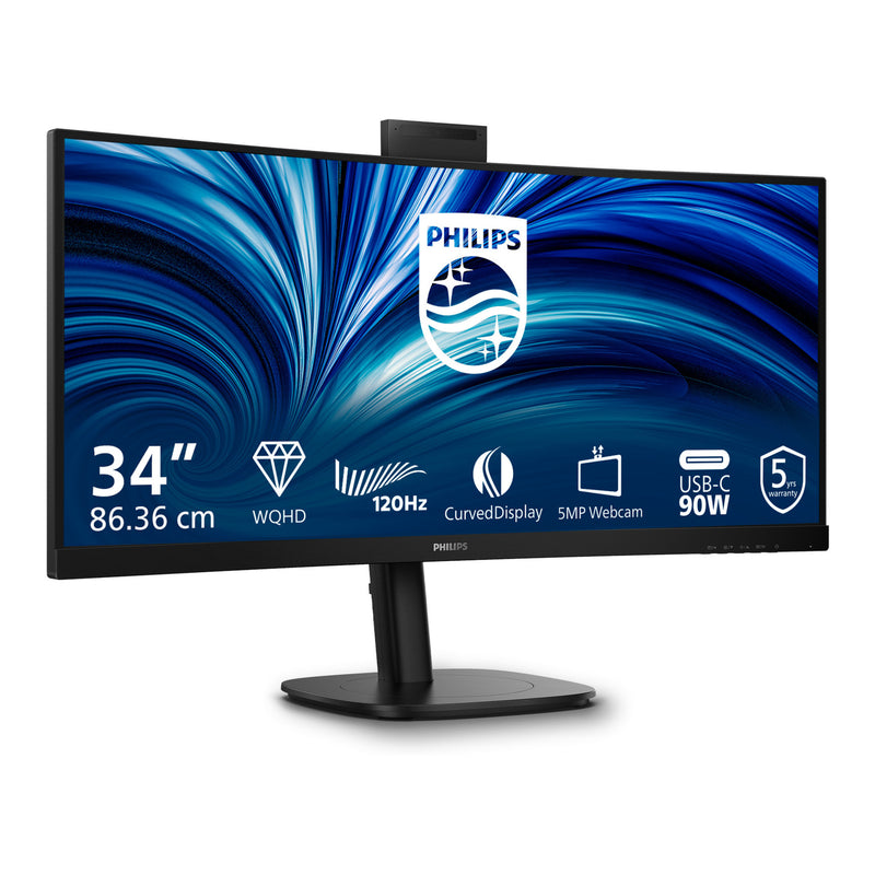 Load image into Gallery viewer, Philips 34b2u3600ch 34 curved ultrawide monitor (zwart, 2x hdmi, displayport, 3x usb-a, usb-b, usb-c, rj-45)
