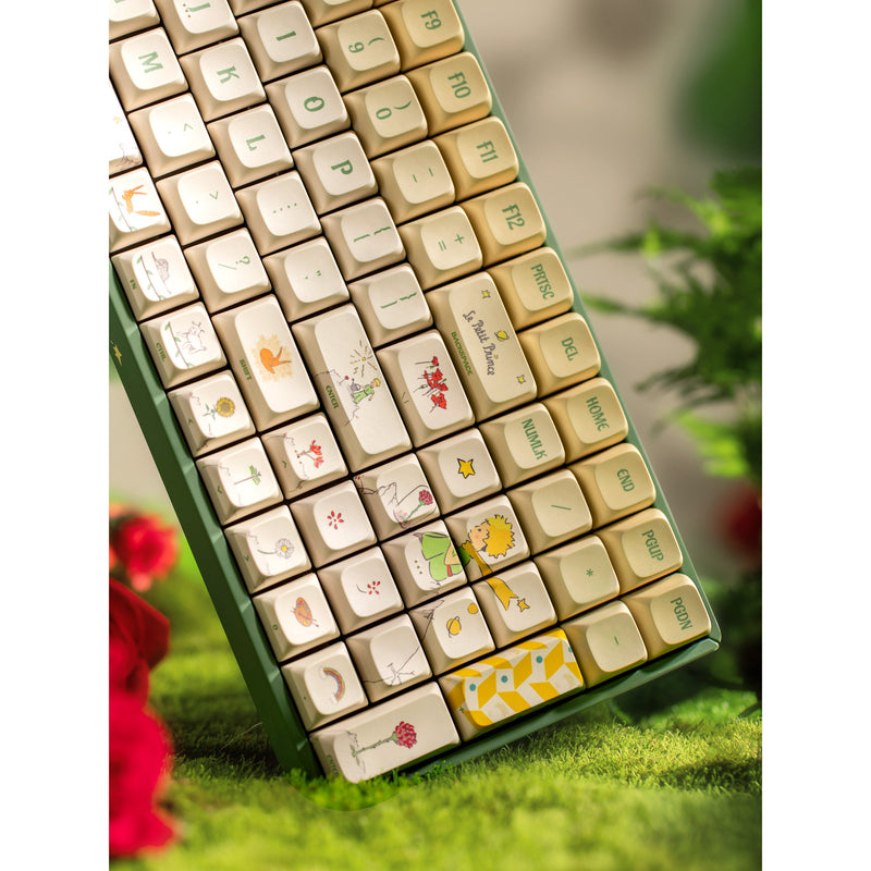 Afbeelding laden in galerijviewer, Iqunix f97 floral date rgb mechanisch gaming toetsenbord (groen, us lay-out (qwerty), iqunix little prince, 96%, rgb leds, hot-swappable, pbt, 2.4ghz | bluetooth 5.1 | usb-c)
