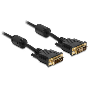Delock dvi 24+1 male > dvi 24+1 male kabel (zwart, 1 meter)