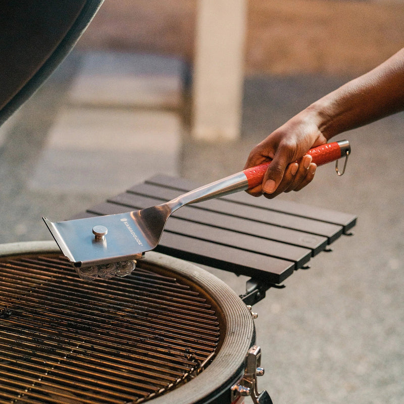 Load image into Gallery viewer, Kamado joe krafted stalen grillborstel grillreinigingsborstel (rood)
