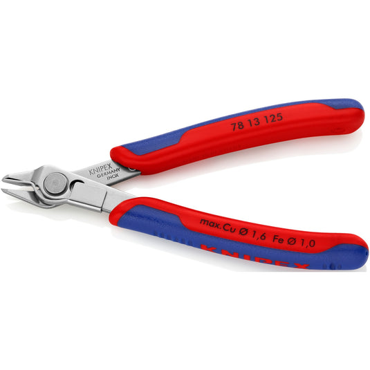 Knipex electronic super knips 78 13 125 elektronica-tang (rood blauw)