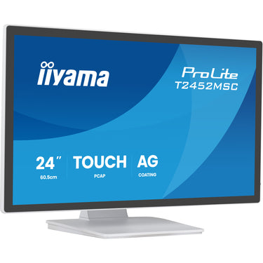 Iiyama prolite t2452msc-w2ag 24 touchscreen monitor (wit, 120 hz, hdmi, displayport, audio, usb, touch)