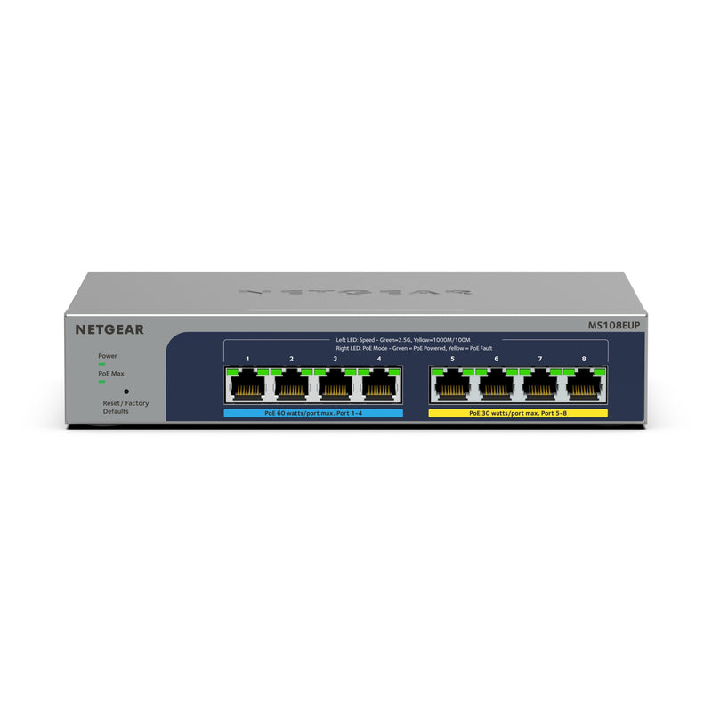 Load image into Gallery viewer, Netgear 8-port multi-gigabit (2.5g) ultra60 poe++ ethernet plus switch ms108eup (grijs)
