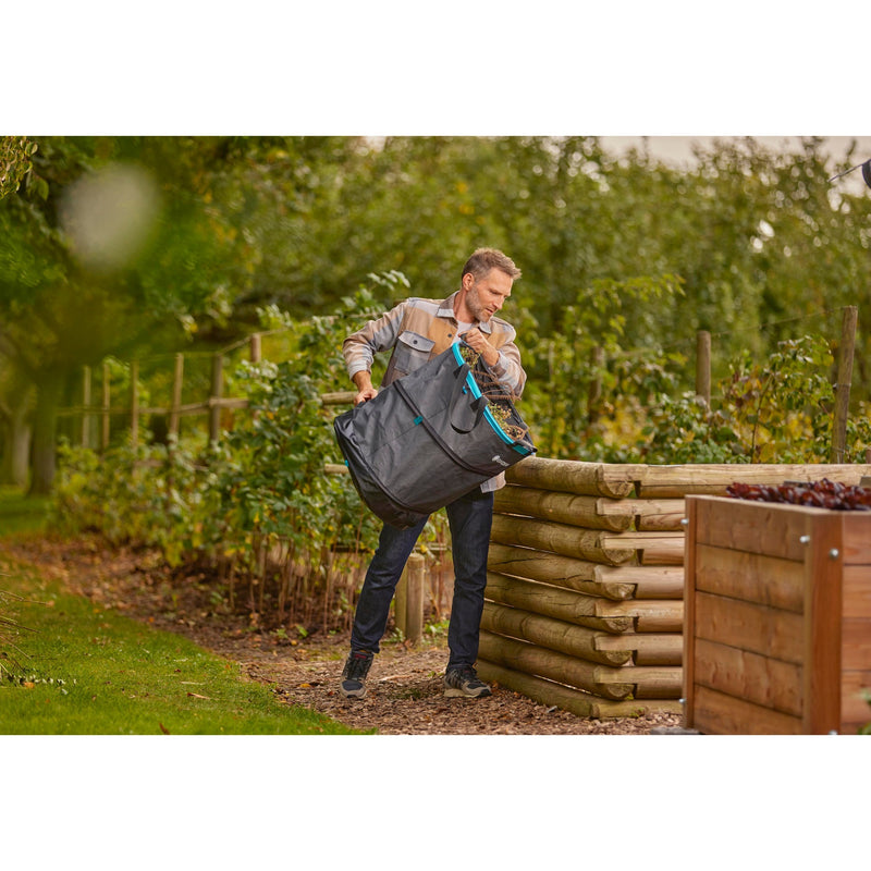 Load image into Gallery viewer, Gardena tuinafvalzak pop-up rechthoekig, maat m (zwart turquoise, tot 130 liter)
