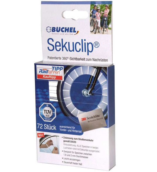 Büchel 3m scotchlite sekuclip 60mm spoke reflectors (72 pieces)