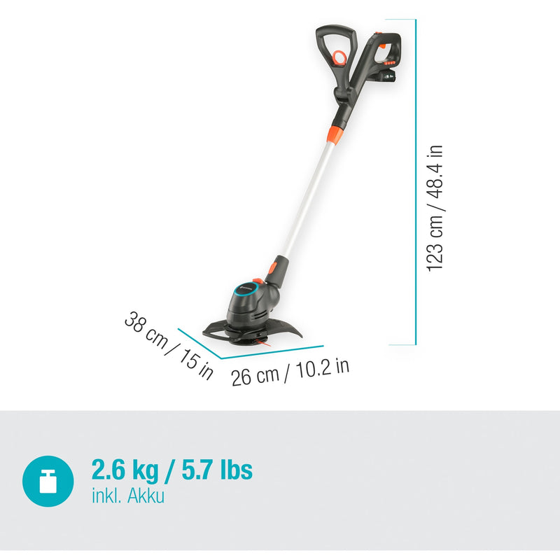 Load image into Gallery viewer, Gardena comfortcut 23 18v p4a set grastrimmer (grijs oranje, 14701-20, accu inbegrepen)
