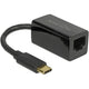 Delock usb-c 3.2 gen 1 naar rj-45 gigabit lan adapter (zwart, 10 100 1000 mbps)