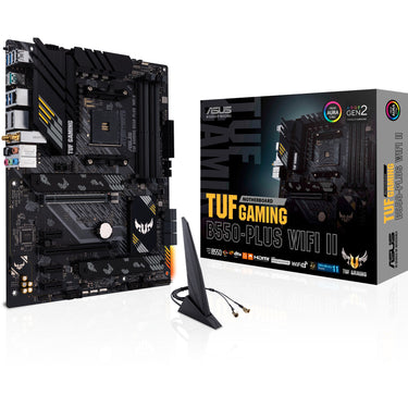 Asus tuf gaming b550-plus wifi ii socket am4 moederbord (zwart, raid, gb-lan, wi-fi 6, bt, sound, atx)