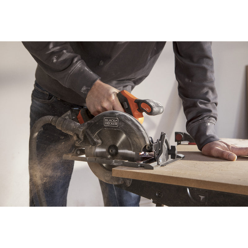 Load image into Gallery viewer, Black+decker 18v brushless cirkelzaag 165mm handcirkelzaag (zwart oranje, accu en oplader niet inbegrepen)
