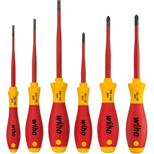 Wiha schroevendraaierset softfinish electric slimfix (rood geel, 6-delig)