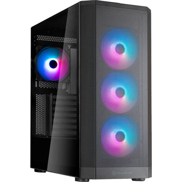Silverstone fara 514x midi tower behuizing (zwart | 2x usb-a | 1x usb-c | rgb | tempered glass)