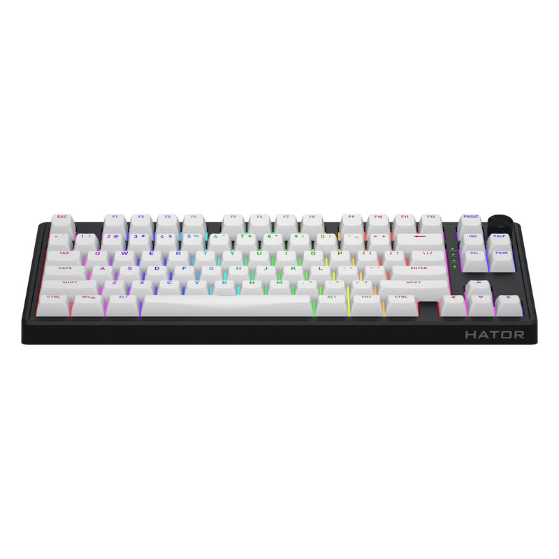 Load image into Gallery viewer, Hator skyfall wireless rgb mechanisch gaming toetsenbord (zwart, us lay-out (qwerty), hator aurum lemon, 80% (tkl), rgb, double shot abs, hot-swap, 2.4ghz | bluetooth | usb-c)
