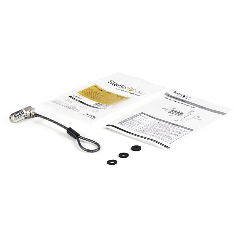 Load image into Gallery viewer, Startech laptop kabelslot verlenglus - 15cm kabel slot diefstalbeveiliging

