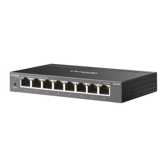 Tp-link omada es208g 8-poort gigabit easy managed switch (zwart)