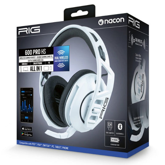 Nacon rig 600 pro hs over-ear gaming headset (wit, playstation 5, playstation 4, windows, nintendo switch, android, ios)