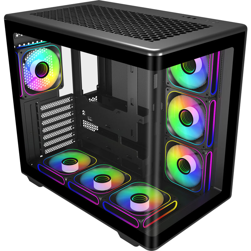 Load image into Gallery viewer, Cooler master elite 600 midi tower behuizing (zwart | 2x usb-a | 1x usb-c | tempered glass)
