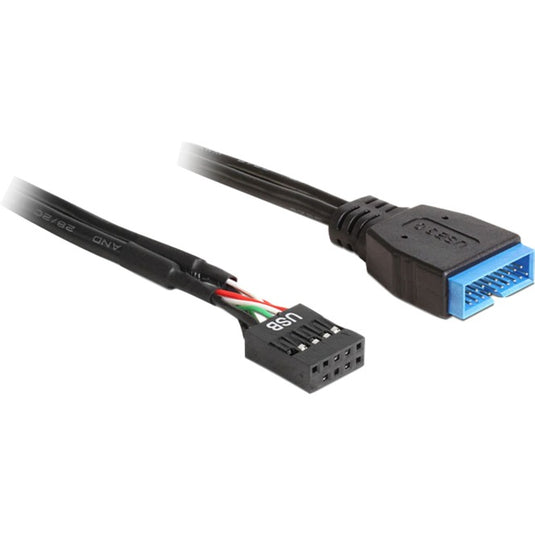 Delock usb 2.0 intern naar usb 3.0 adapter (zwart, 0,45 meter)