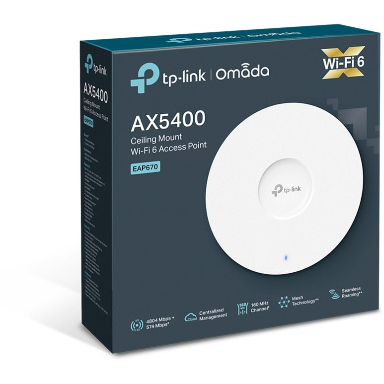 Load image into Gallery viewer, Tp-link omada eap670 ax5400 wifi 6 access point voor plafondmontage mesh access point (wit, poe)
