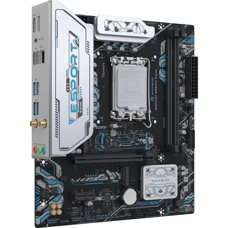 Afbeelding laden in galerijviewer, Maxsun ms-esport b860m gank wifi socket 1851 moederbord (zwart, raid, gb-lan, wlan, bt, sound, µatx)
