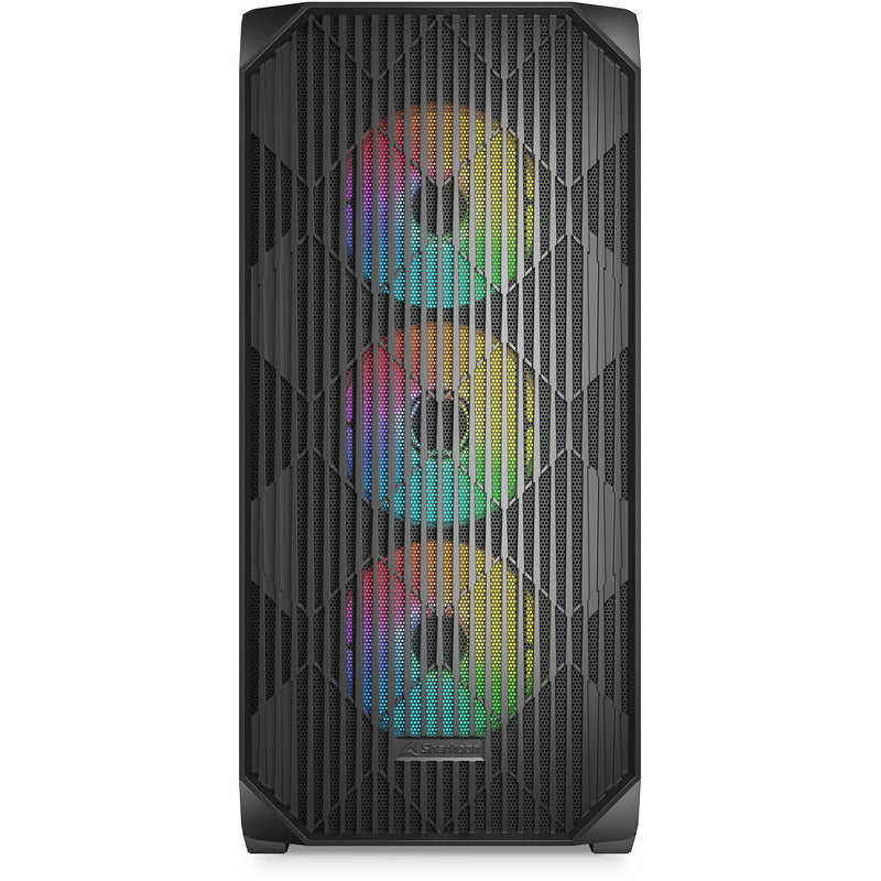 Load image into Gallery viewer, Sharkoon ak3 rgb midi tower behuizing (zwart | 2x usb-a | 1x usb-c | rgb | tempered glass)
