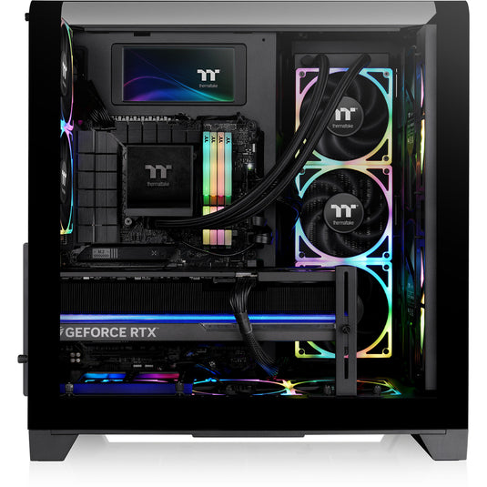 Thermaltake view 390 air midi tower behuizing (zwart | 2x usb-a | 1x usb-c | tempered glass)