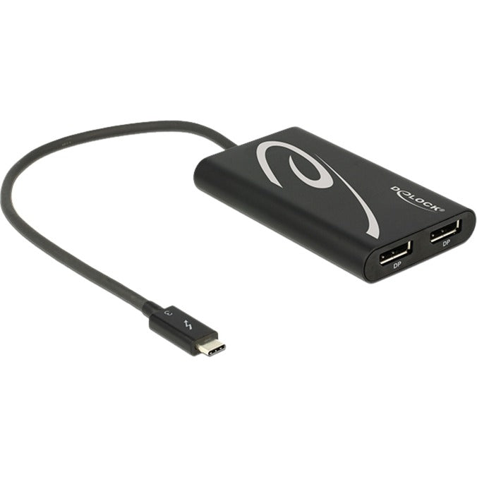Load image into Gallery viewer, Delock thunderbolt 3 > 2x displayport adapter (zwart, 0,27 meter)
