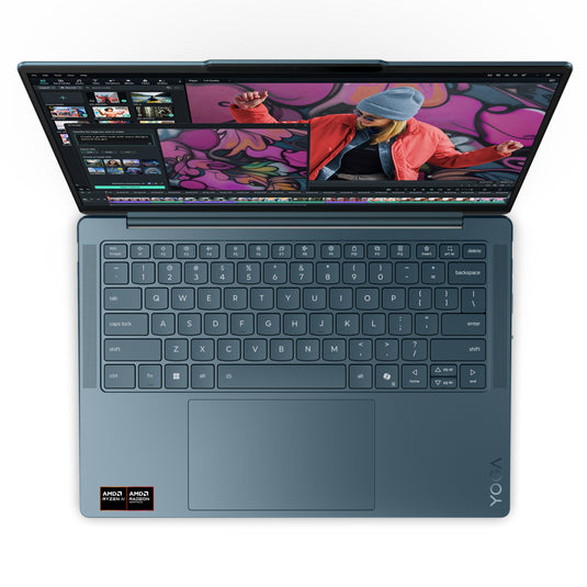 Lenovo yoga slim 7 14akp10 (83jy0083mh) 14 copilot+ laptop (blauwgroen | ryzen ai 7 350 | radeon 860m | 16 gb | 512 gb ssd)
