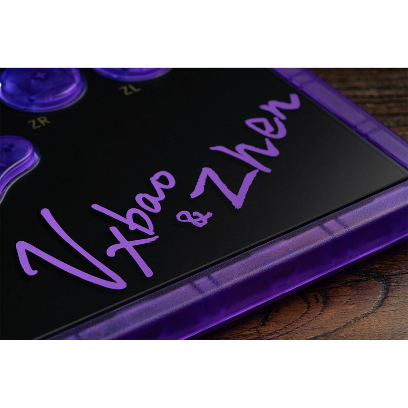 Afbeelding laden in galerijviewer, 8bitdo arcade controller - transparent purple signature edition (paars transparant, 2.4 ghz bluetooth usb, nintendo switch 1 + 2, pc)
