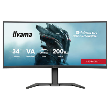 Iiyama g-master red eagle gcb3484wqsu-b2 34 curved ultrawide gaming monitor (zwart, hdmi, displayport, usb, audio, amd free-sync, dual mode)