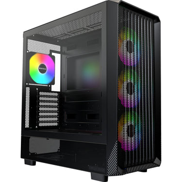 Montech x5 midi tower behuizing (zwart | 2x usb-a | 1x usb-c | tempered glass)