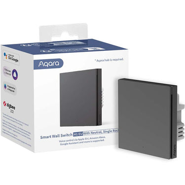 Aqara smart wall switch h1 enkelvoudige schakelaar (antraciet, zigbee 3.0, neutraaldraad vereist)