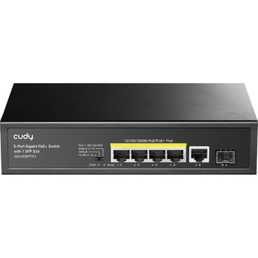 Cudy 5-port 10 100 1000 poe+ switch with 1 sfp port (zwart)