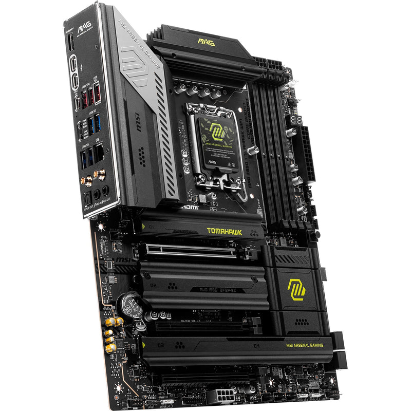 Load image into Gallery viewer, Msi mag z890 tomahawk wifi socket 1851 moederbord (zwart geel, raid, 5gb-lan, wi-fi 7, bt, sound, atx)
