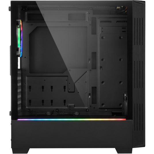 Sharkoon rgb lit 100 midi tower behuizing (zwart | 3x usb-a | rgb | window)
