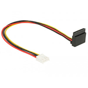 Delock floppy 4 pin female > sata 15 pin female kabel (0,3 meter)