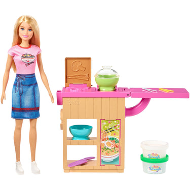 Barbie noodle bar speelset en pop