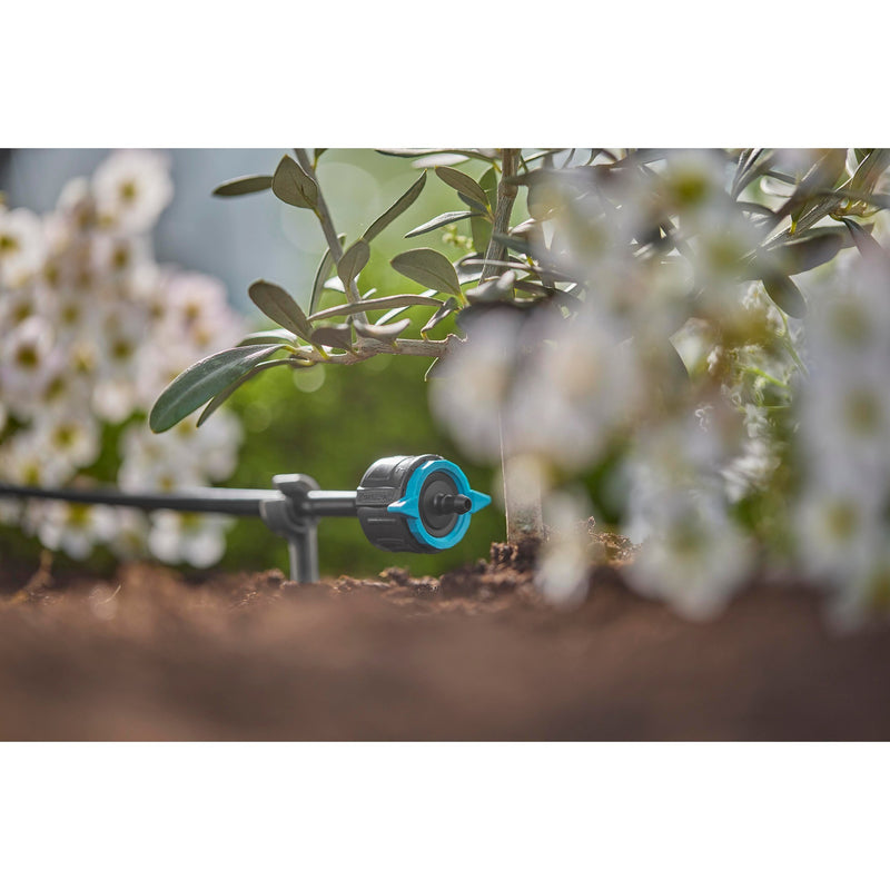 Load image into Gallery viewer, Gardena verstelbare einddruppelaar, drukcompenserend. druppelaar (zwart turquoise, 5 stuks)
