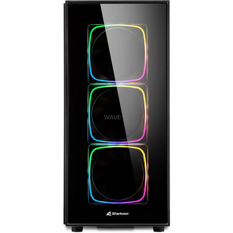 Load image into Gallery viewer, Sharkoon tg6 rgb midi tower behuizing (zwart | 4x usb-a | rgb | tempered glass)
