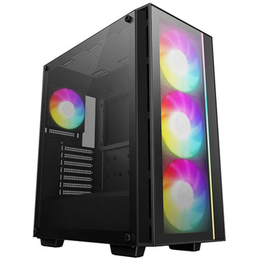 Deepcool matrexx 55 v4 c midi tower behuizing (zwart | 1x usb-a | 1x usb-c | rgb | window)