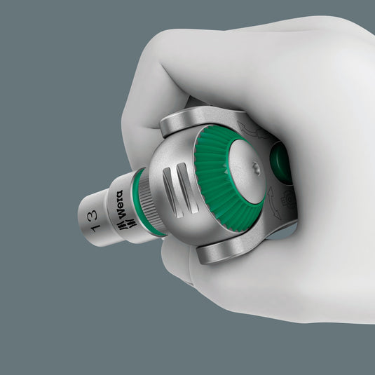 Wera kraftform compact zyklop ms1 metal speed ratel, 1 4 (zwart groen, 2-delig)