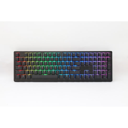 Ducky zero 6108 classic black rgb mechanisch gaming toetsenbord (zwart, us lay-out (qwerty), cherry mx2a brown, 100%, rgb leds, double-shot pbt, hot swap, 2.4ghz | bluetooth | usb-c)
