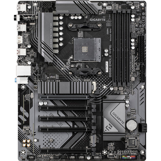 Gigabyte b550 eagle wifi6 socket am4 moederbord (zwart grijs, raid, gb-lan, wi-fi 6, bt, sound, atx)