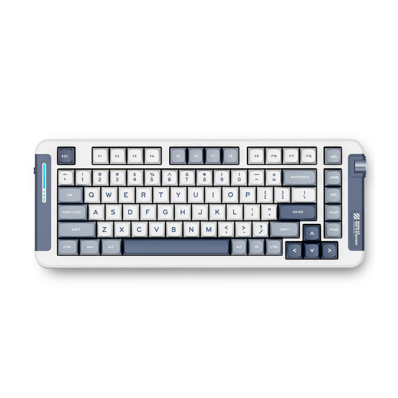 Afbeelding laden in galerijviewer, Mchose x75 navy blue hyacinth wireless gasket mount mechanical rgb toetsenbord (wit, us lay-out (qwerty), ktt hyacinth, 75%, rgb, hot swap, double-shot pbt, draadloos | bluetooth | usb-c)
