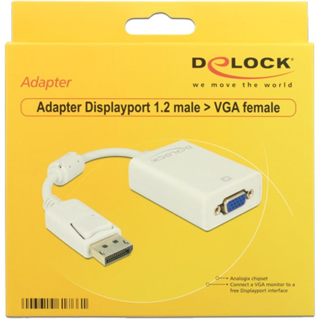 Load image into Gallery viewer, Delock displayport 1.2 > vga adapter (wit, 0,22 meter)
