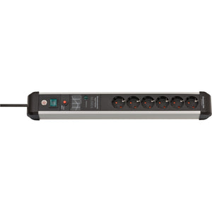 Brennenstuhl premium-protect-line 6-voudig stekkerdoos (zwart aluminium, 3 meter)