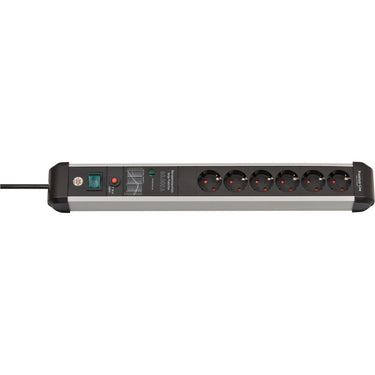 Brennenstuhl premium-protect-line, stekkerdoos 6-voudig met overspanningsbeveiliging (3m kabel, met schakelaar, made in germany)