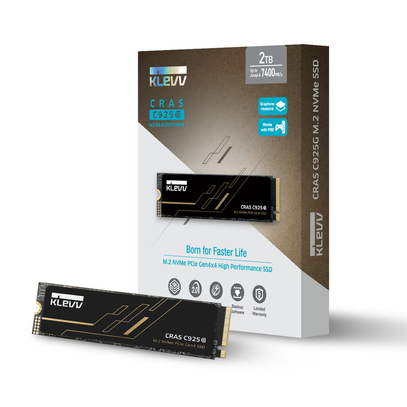 Load image into Gallery viewer, Klevv cras c925g 1 tb ssd (zwart, k01tbm2sp0-25g, pcie gen 4.0 x4, nvme 2.0)

