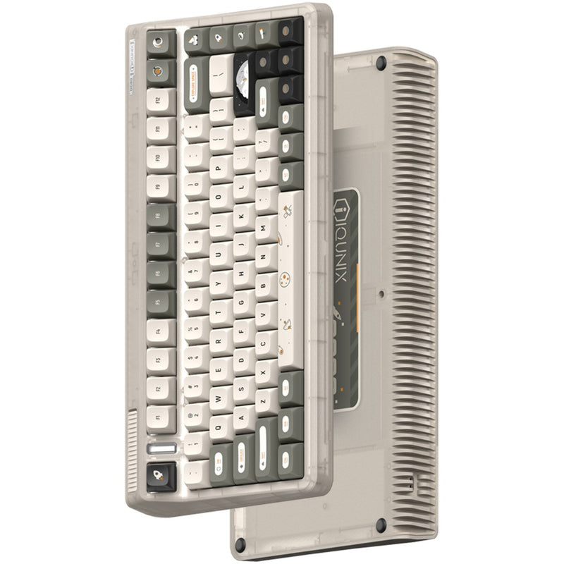 Load image into Gallery viewer, Iqunix og80 hitchhiker wireless mechanical keyboard, gaming toetsenbord (grijs wit, us lay-out, cherry mx silent red, rgb leds, 80% (tkl), hot-swappable, pbt, 2.4ghz | bluetooth 5.1 | usb-c)
