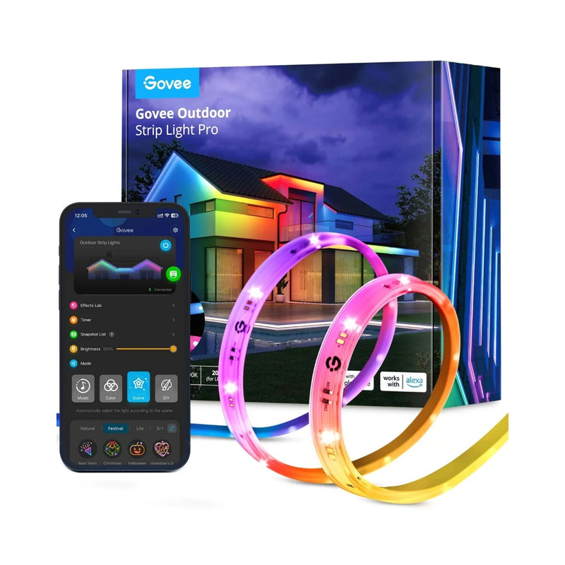 Afbeelding laden in galerijviewer, Govee slimme buiten ledstrip - 10 meter ip65 - rgbicww - app-bediening - alexa google
